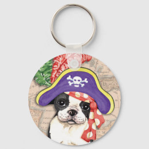 Porte-clés Boston Terrier Pirate