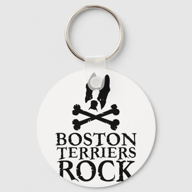 Porte-clés Boston Terriers Rock (Recto)