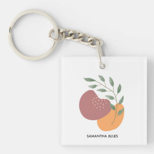 Porte-clés Botanique Abstraite de terre cuite du milieu du si