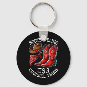 Porte-clés Bottes Et Bling Cowgirl Rodéo Horseback Riding We