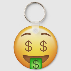 Porte-clés Bouche Emoji hilare d'argent