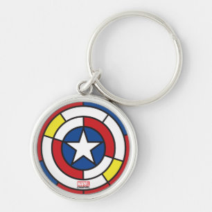 Porte-clés Bouclier abstrait de Captain America De Stijl