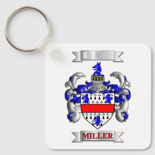 Porte-clés Bouclier de nom de famille Miller en Al