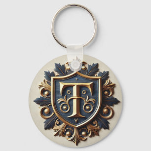 Porte-clés Bouclier Héraldique Élégant Orné