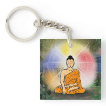 Bouddha's Enlightenment & Dharma Wheel Porte - clé
