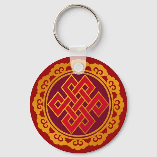 Porte-clés Bouddhisme karma tibétain noeud éternel (Recto)