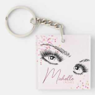 Porte-clés Bouffonnerie rose Parties scintillant étoile maqui
