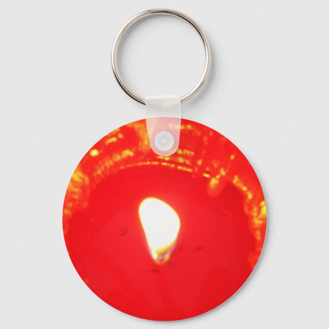 Porte-clés Bougie rouge, flamme, Bougie, Amour de Noël (Recto)