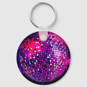 Porte-clés Boule de miroir rose