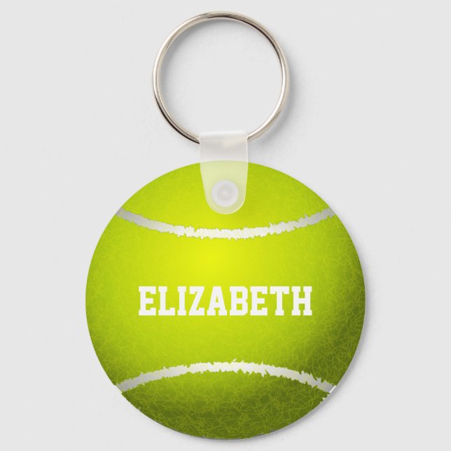 Porte-clés Boule de tennis Jaune Personnalisée (Recto)