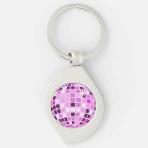 Porte-clés Boule Disco Rose Moderne