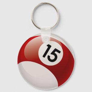 PORTE-CLÉS BOULE DU NUMÉRO 15 BILLARDS