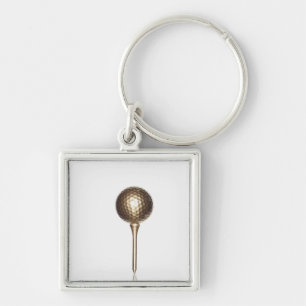 Porte-clés Boule et pièce en t de golf d'or