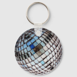 Porte-clés Boule miroir en métal disco