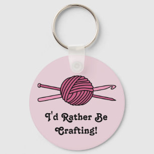 Porte-clés Boule rose de Fil (Knit & Crochet)