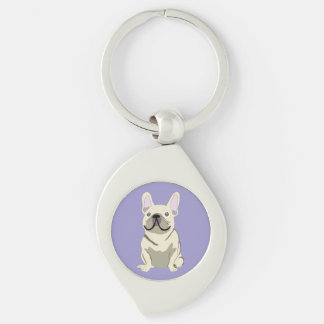 Porte-clés Bouledogue français crème,