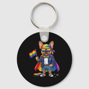Porte-clés Bouledogue Français Lgbt Arc-en-ciel Lesbienne Fie