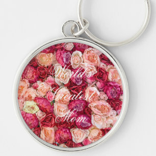 Porte-clés Bouquet de fleurs Roses rose rouge Porte - clé de
