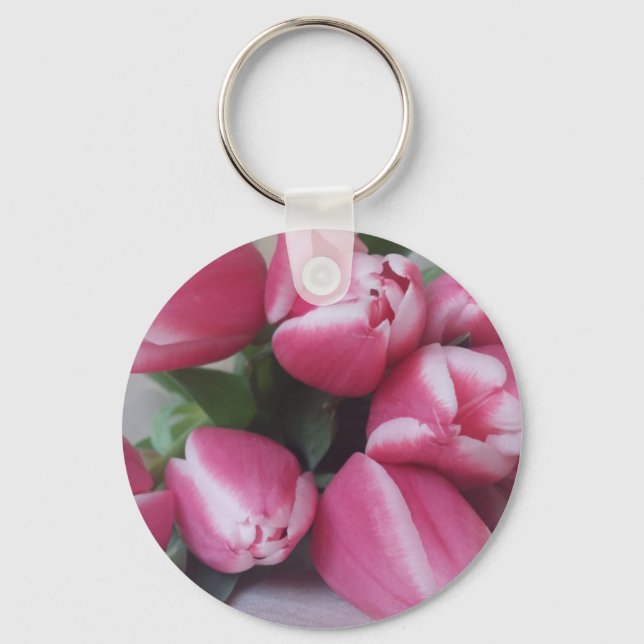 Porte-clés Bouquet de Pink Tulips, Flowers (Recto)