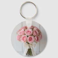 Bouquet de roses roses en dentelle de perle romant