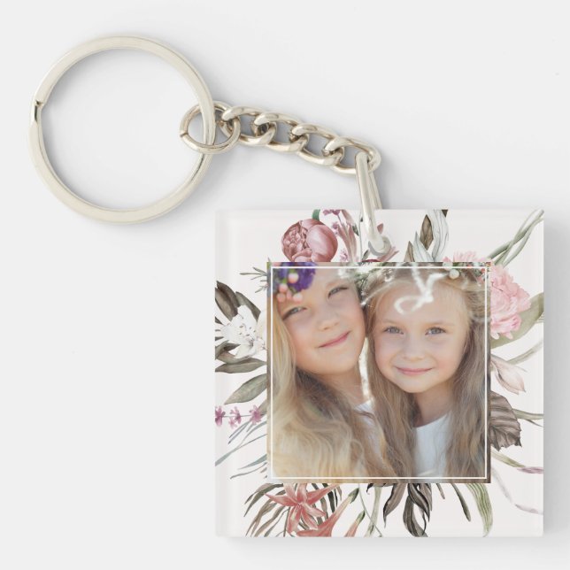 Porte-clés Bouquet floral Whimsical Photo (Devant)