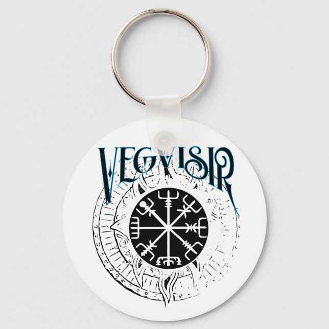 Porte-clés boussole vegvisir nordique (Recto)