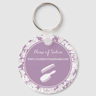 Porte-clés Boutique moderne violet fleurie cheveux et beauté