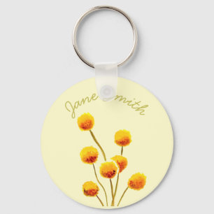 Porte-clés Bouton Billy jaune fleur australienne originaire