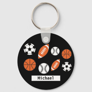 Porte-clés Bouton de balle de sport amusant