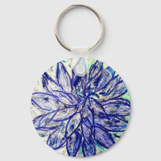 Porte-clés Bouton de base Cercle de clé Rare Bleu Dalhia