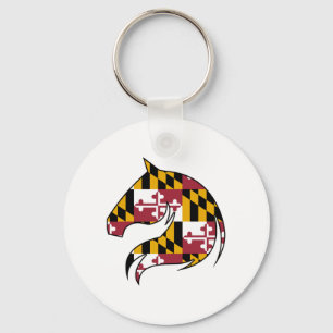 Porte-clés Bouton de cheval de drapeau du Maryland