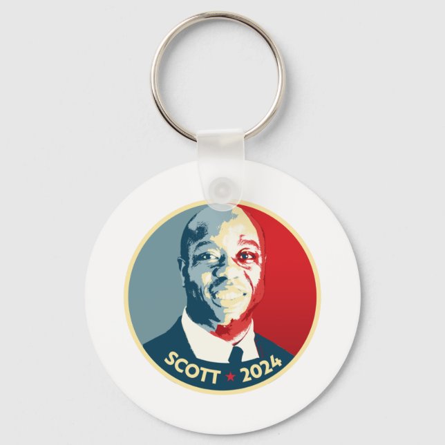 Porte-clés Bouton d'élection TIM SCOTT 2024 (Recto)