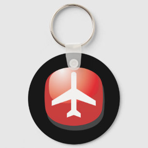 Porte-clés Bouton Facile rouge de l'avion