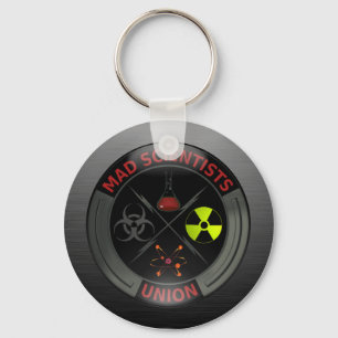 Porte-clés Bouton fou brillant des syndicats de scientifique