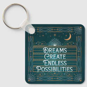 Porte-clés Bouton Keychai des rêves créer des possibilités in