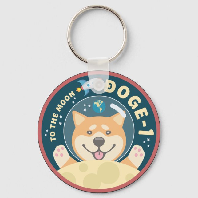 Porte-clés Bouton Patch Mission Doge 1 Moon (Recto)