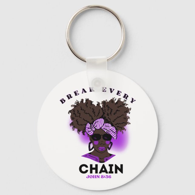 Porte-clés Bouton Porte - clé Verset Bible Pour Femmes Noires (Recto)