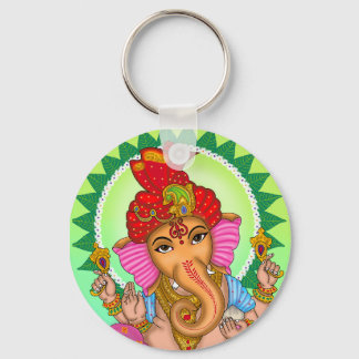 Porte-clés Bouton rétro vintage de Lord Ganesha