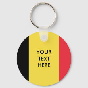 Porte-clés Bouton rond drapeau belge porte - clé pour Belgiqu