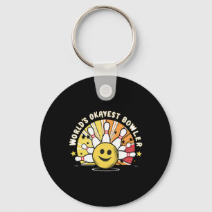 Porte-clés Bowler le plus Okayest du monde Funny Bowling Ll e
