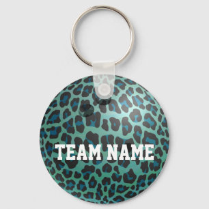 Porte-clés Bowling Ball Leopard Turquoise