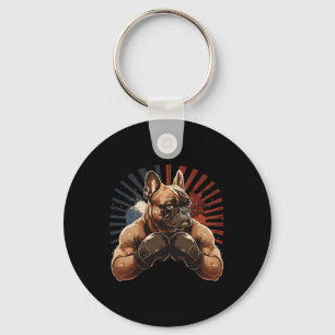 Porte-clés Boxe Art Martial Kickboxing Bouledogue Français Ch