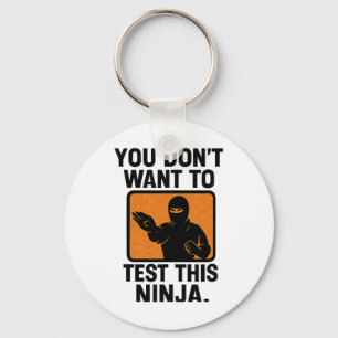 Porte-clés Boxe des arts martiaux Ninja Danger Stencil Graphi