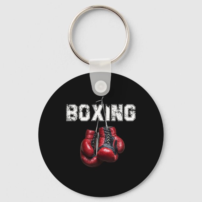 Porte-clés Boxe drôle - J'adore la boxe  (Recto)