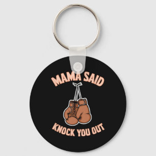 Porte-clés Boxe Kickboxing Mama A Dit Frapper U Out Combighti