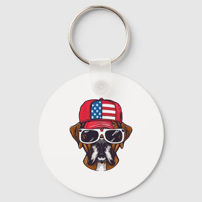 Porte-clés Boxer Dog USA (Recto)