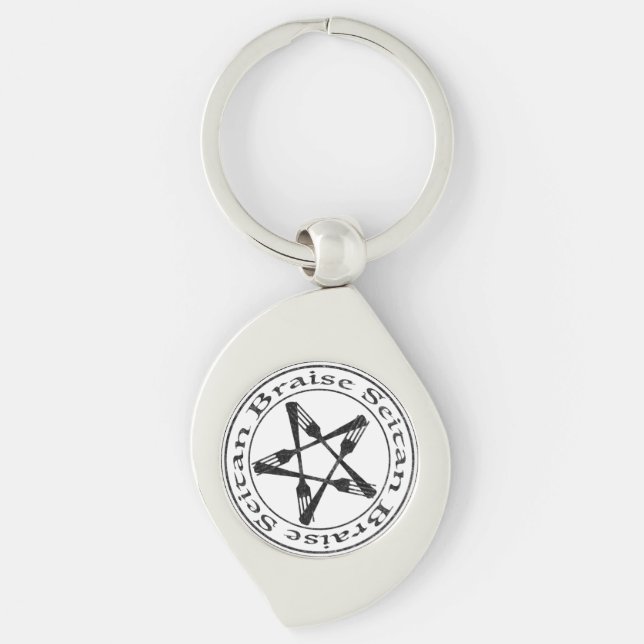 Porte-clés Braise Seitan Vegan Pentagram (version sombre) (Devant)