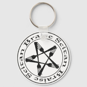 Porte-clés Braise Seitan Vegan Pentagram (version sombre)