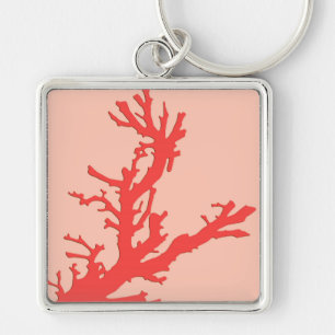 Porte-clés Branche de corail - nuances de corail orange