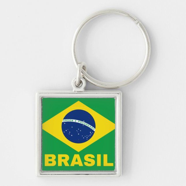 Porte-clés Brésil dans le drapeau brésilien (Devant)